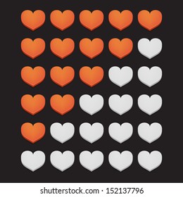 Heart rating icons. Vector illustration