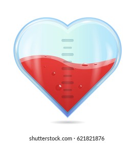 Heart rating, Love meter or gauge icon for Valentines day card. Vector illustration.