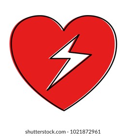 heart with ray isolated icon