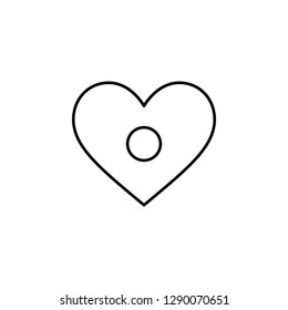 heart record button icon. Element of Valentine's Day icon for mobile concept and web apps. Detailed heart record button icon can be used for web and mobile