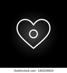 heart record button neon icon. Elements of Heartbeat set. Simple icon for websites, web design, mobile app, info graphics