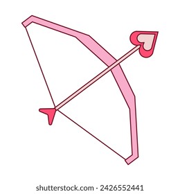 Heart red arrows. Bow and arrow love