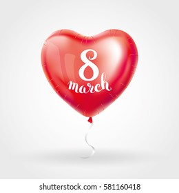 Heart red balloon 8 march