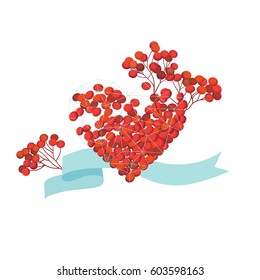 Heart from red berries 