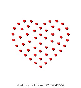 The heart of red and black hearts. Love symbol as a design element for Valentine's day greeting cards.