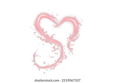 Heart red with flashes isolated on transparent background. Light heart for holiday cards, banners, invitations. Heart-shaped red wire glow. PNG image	
