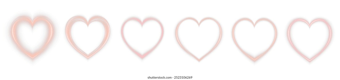 Corazón rojo con destellos aislados sobre fondo transparente. Corazón ligero para tarjetas de vacaciones, Anuncios, invitaciones. Resplandor de alambre naranja en forma de corazón. IMAGEN PNG	