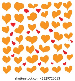 Heart red flat cartoon icon set. Romantic abstract different shape symbol on Valentines Day. Love banner template decorative element for wedding invitation card. Isolated on white vector illustration