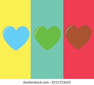 Heart red flat cartoon icon set. Romantic abstract different shape symbol on Valentines Day. Love banner template decorative element for wedding invitation card. Isolated on white vector illustration 