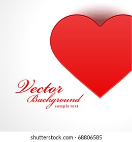 Heart red gift present top view Valentine's day vector background