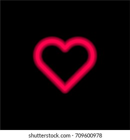 Heart red glowing neon ui ux icon. Glowing sign logo vector