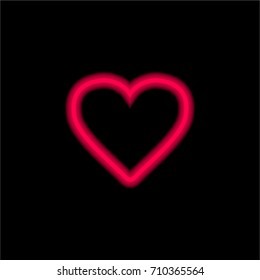 Heart red glowing neon ui ux icon. Glowing sign logo vector