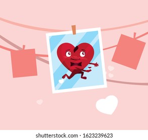heart red with hands, card valentines day vector illustration design