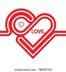 Heart Red Icon Line Love Symbol Stock Vector (Royalty Free) 780987763 ...