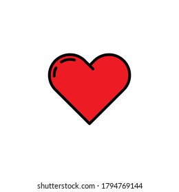 Heart Red Icon line Vector , Love Symbol Valentine's Day.