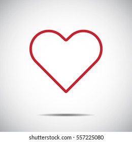 Heart Red Icon Line Vector , Love Symbol  Valentine's Day