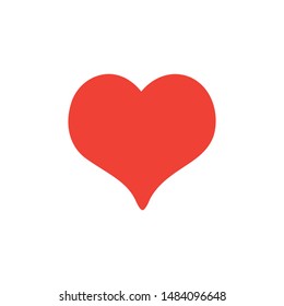 Heart Red Icon On White Background. Red Flat Style Vector Illustration.