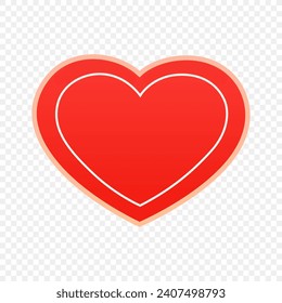 Heart red icon silhouette style isolated on the white background. Valentine's Day concept. Ready to apply to your design. Vector illustration.
