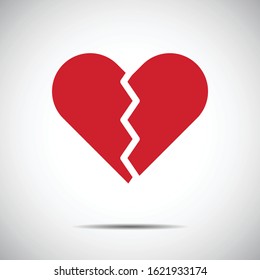 Heart Red Icon Vector , Heartbroken , Love Symbol  