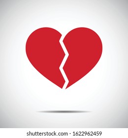 Heart Red Icon Vector , Heartbroken , Love Symbol  