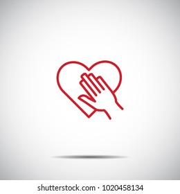 Heart Red Icon Vector , Love Symbol  Valentine's Day
