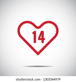 Heart Red Icon Vector.  Love Symbol. Valentine's Day.