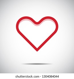 Heart Red Icon Vector , Love Symbol  Valentine's Day