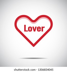 Heart Red Icon Vector , Love Symbol  Valentine's Day