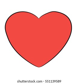 Heart red icon vector love symbol Valentine's Day sign isolated on white background