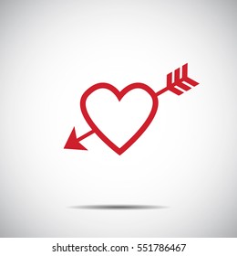 Heart Red Icon Vector , Love Symbol  Valentine's Day