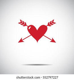 Heart Red Icon Vector , Love Symbol  Valentine's Day