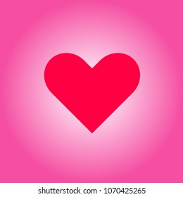 heart red icon vector on pink background.