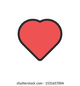 Heart Red Icon Vector Symbol Eps