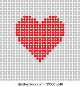 heart red on grey vector illustration