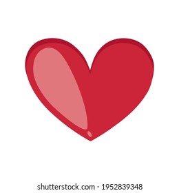 Heart red on a white background. A symbol of love and romance. Like and donation. Template for cards for Valentine's Day. Vector graphics.