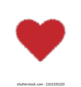 El corazón es rojo sobre un fondo blanco. Imagen vectorial.