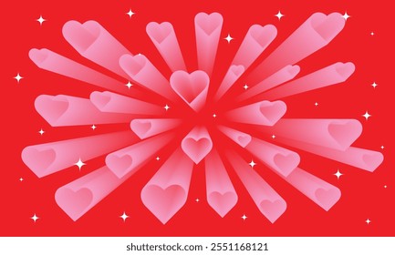 Heart red optical illusion background