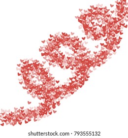 Heart red pattern which consists of isolated elements. Modern style with beautiful elements in heart red pattern. Can be used as print, wallpaper, cards, valentine cards, logo, background and etc.