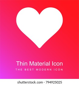 Heart red and pink gradient material white icon minimal design