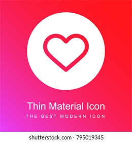 Heart red and pink gradient material white icon minimal design