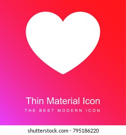 Heart red and pink gradient material white icon minimal design