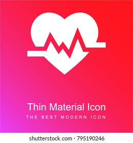 Heart red and pink gradient material white icon minimal design