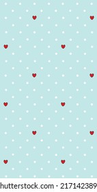 Heart red and polka dots Pattern, Heart blue seamless Background, Heart Wallpaper Love Cards Vector Illustration, Heart wallpaper love romance and wedding symbols.