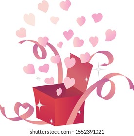 Heart and red present box