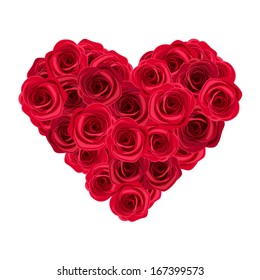 Heart Red Roses Vector Illustration Stock Vector (Royalty Free ...