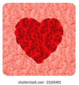 Heart of red roses. Vector-Illustration