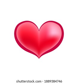 Heart red sign. Isolated mark on white background. Symbol linked, join, love, passion and wedding. Template for t shirt, apparel, card, poster, valentine day. Design flat element. Vector illustration