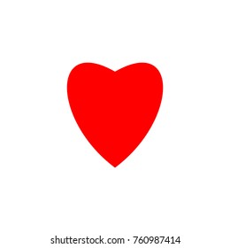Heart red sign. Isolated mark on white background. Symbol linked, join, love, passion and wedding. Template for t shirt, apparel, card, poster, valentine day. Design flat element. Vector illustration