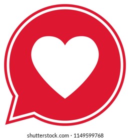 Heart in a red speech bubble, love icon, valentines day icon, vector