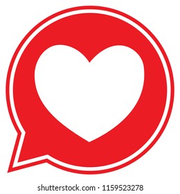 Heart in a red speech bubble, love icon, valentines day icon, vector